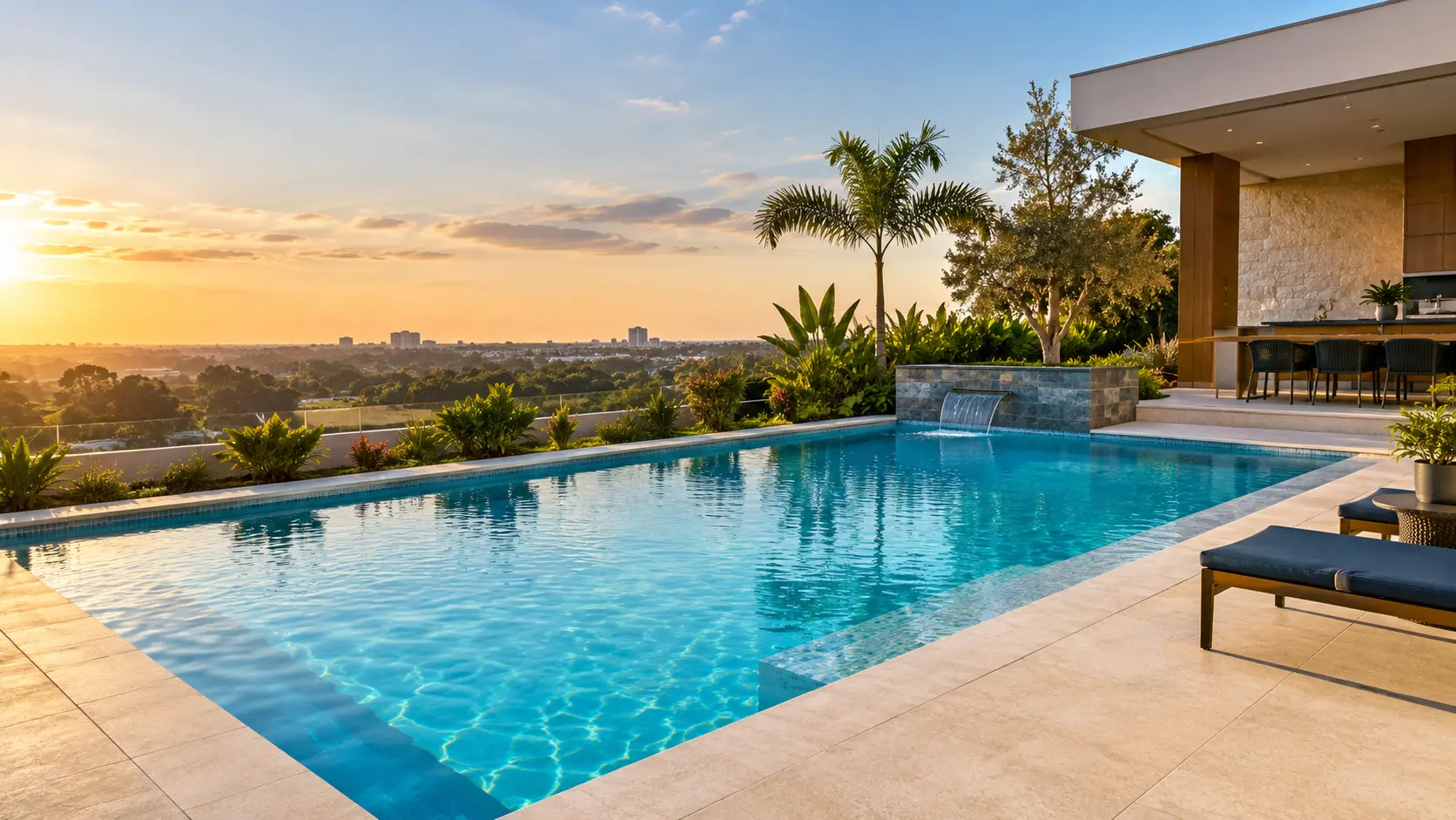 Piscina residencial com água cristalina em Piracicaba